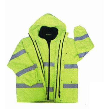 High Visibility 6-in-1 Jacket with Oxford Waterproof Fabric, Meet En